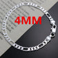 New Arrive 925 Silver 4MM Chain for Men Women Bracelet Necklace Jewelry Set Lady Christma Gifts Charms Wedding