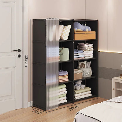 Dustproof Wardrobe Simple Cloth Wardrobe Organization Shelves Multipurpose Storage Rack High Capacity Furniture Closet Cabinet