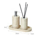 Beige Travertine Bathroom Accessories Set Natural Marble Soap Dispenser Soap Dish Reed Diffuser Vanity Tray Bathroom Set