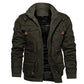 Men's Winter Jacket Hooded Casual Cotton Coat Retro Coat Men's Cotton Casual Fleece Long Jacket Men's Outdoor Tooling Coat