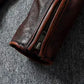 Vintage Black Brown Real Cowhide Genuine Leather Jacket Real Fur Men's Leather Jacket Bomber Men Leather Jacket Motorcycle Coat