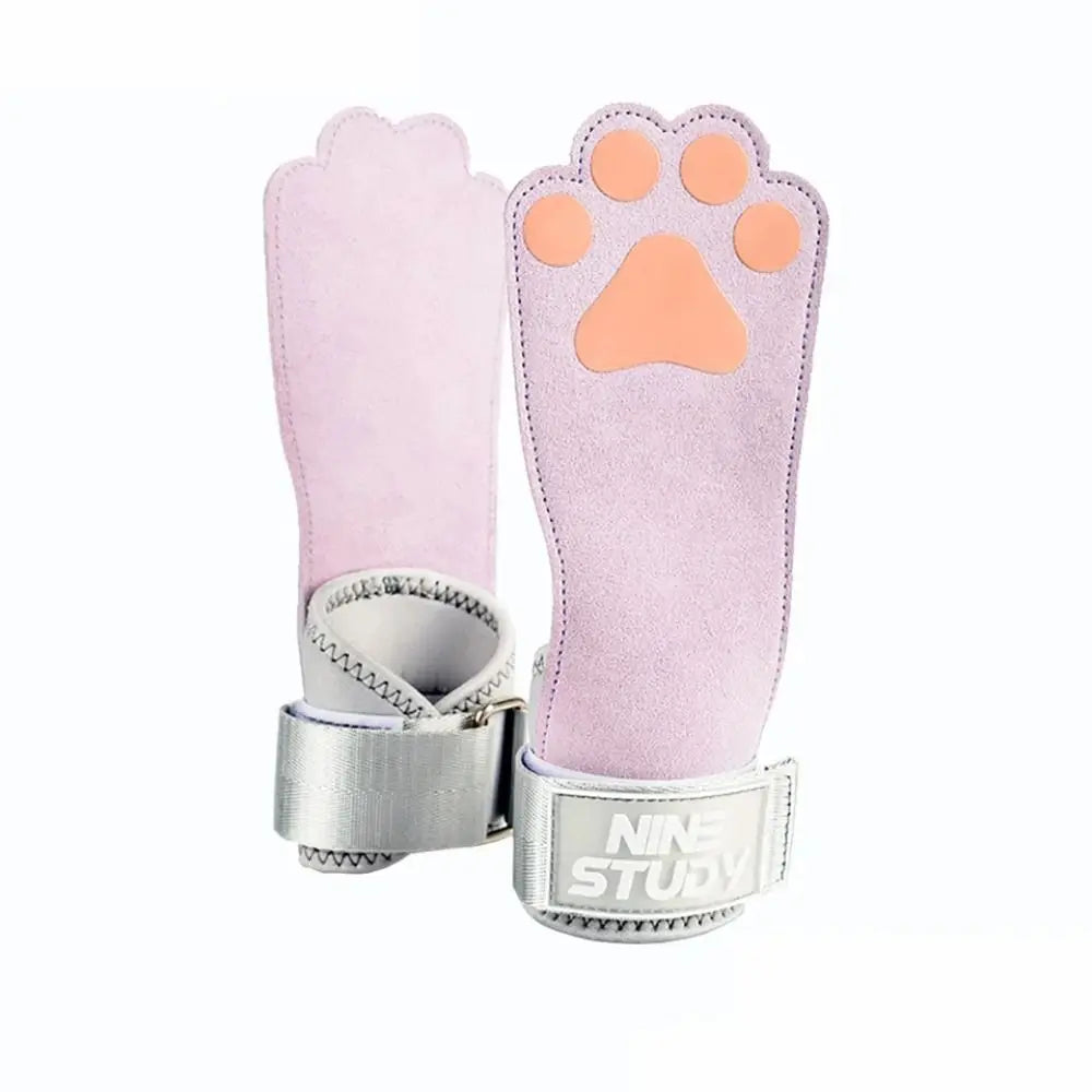 Leather Dog Paw Fitness Power Straps Wear-resistant Adjustable Dog Paw Wrist Straps Durable Pink/Purple