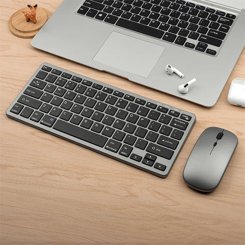 Bluetooth 5.0 &2.4G Wireless Keyboard and Mouse Combo Mini Multimedia Keyboard Mouse for Computer Laptop PC iPad Macbook Android