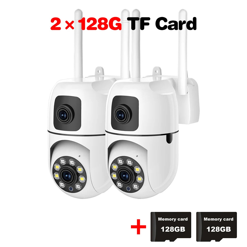 8MP HD Wifi Surveillance PTZ Camera Outdoor 4MP Dual Lens Dual Screen AI Auto Tracking IP Security Protection Camera CCTV Video