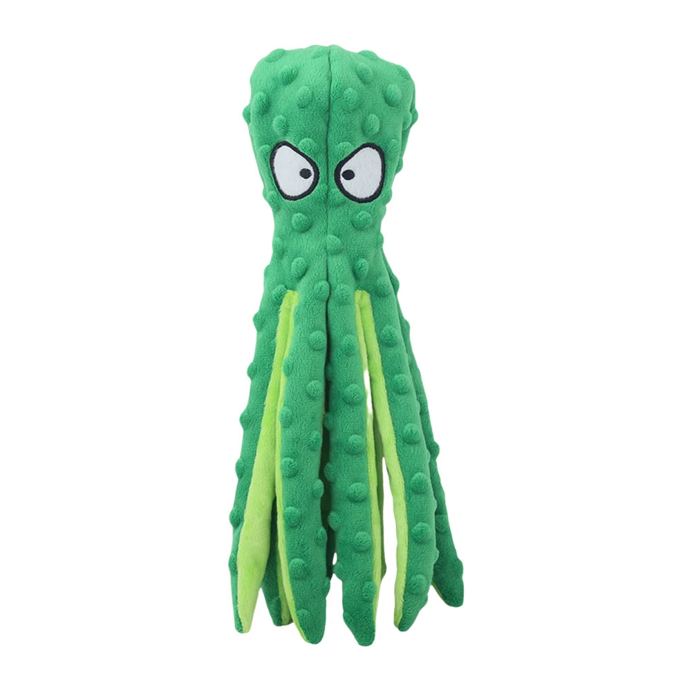 Squeaky Octopus Dog Toys Interactive Puppy Toy No Stuffing Plush Bite Toys Crinkle Paper Pet Plush Toys for Small Medium Dogs