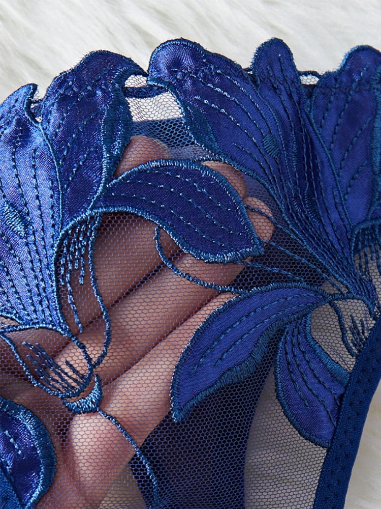 Sexy Underwear For Women Steel Ring Push Up Bra Bilizna Tulle Embroidery Lingerie Ensemble Erotic Lingerie Lace Intimate Outfits