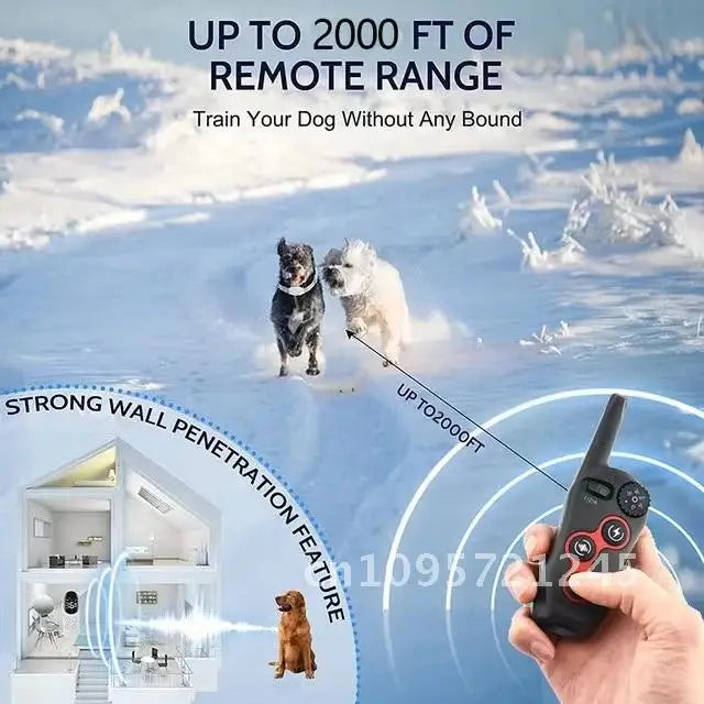 Electric Bark Training Collar, Remote Control, Anti Dog Vibration for Colar Pet Dogs, Collars Rechargeable, Waterproof, Sound,