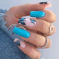 24Pcs Long Ballet Press On Nail Art Wearing Manicure Glitter Point Drill False Nails Removable Full Cover Artificial Fake Nails