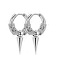 2pcs Fashion Cross Feather Stud Earrings, Punk Rock Style For Women Men High Quality Stainless Steel Hiphop Ear Jewelry