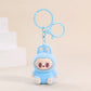 Sitting Labubu Doll Keychain External Implantation Fluff Pvc  Phone Ornaments Bag Charms Car Keychain Christmas Gifts