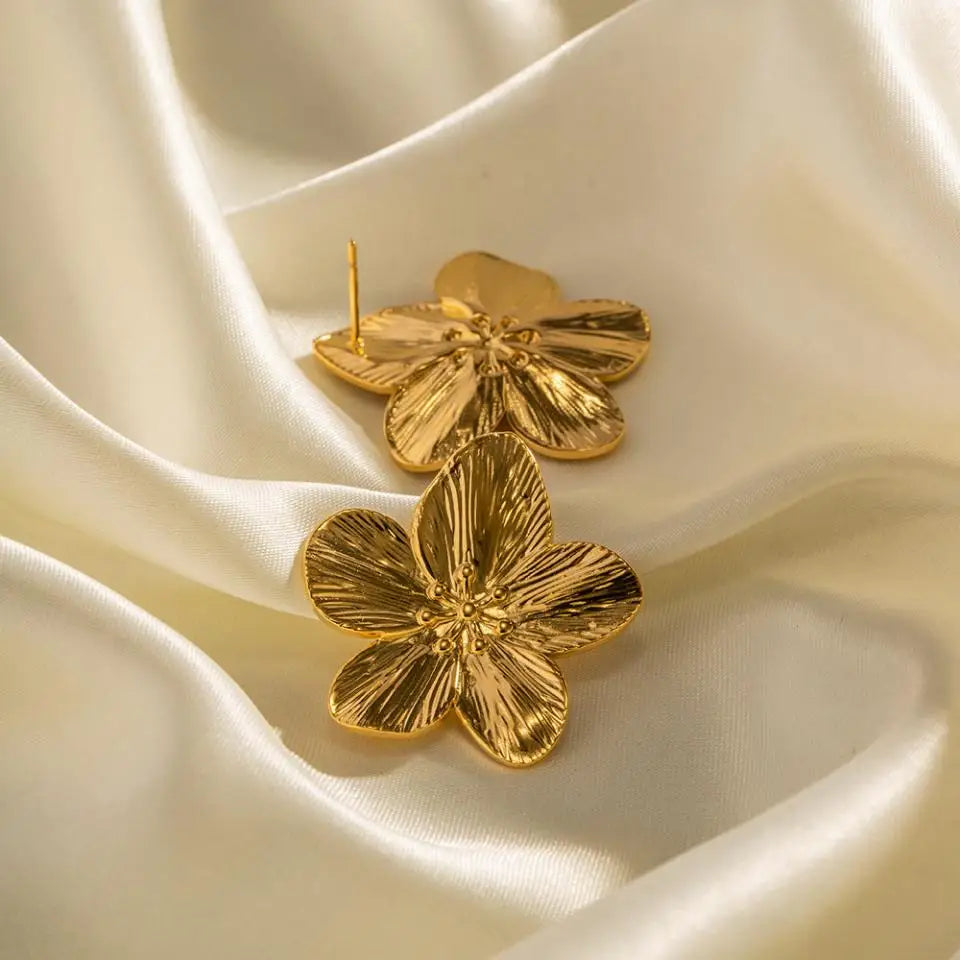 Uilz New Trendy Stainless Steel Butterfly Stud Earring Charm 18K Gold Plated High Quality Statement Waterproof Jewelry Gift