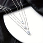 Multi-layer Five-pointed Star Heart Shape Water Drop Pendant Chain Necklace Alloy Material Glass Collarbone Chain Sexy Women's
