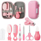 8PCS Baby Healthcare and Grooming Kit Baby Safety Set with Nail Clippers Nasal Aspirator Thermometer Hair Brush Comb Newborn