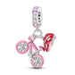 925 Silver Charms Beads Fit 3mm Original Bracelet Game Machine Box Afternoon Tea Dessert Romantic Pink Pendant DIY Jewelry