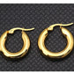 Surgical Steel Gold Color Tone Women Fat Chunky Earrings Stainless Wives Round Smooth Thick Hoops Statement Jewelry 20mm/25mm