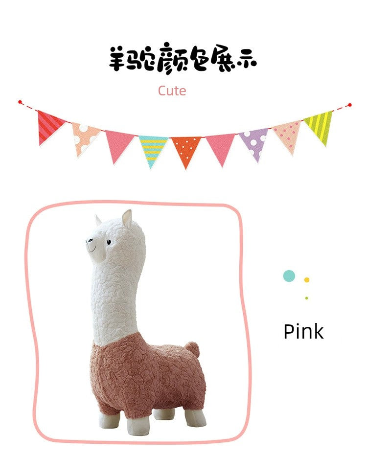 Alpaca Stool Living Room Seat for Girls Decorations