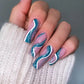 24Pcs Long Ballet Press On Nail Art Wearing Manicure Glitter Point Drill False Nails Removable Full Cover Artificial Fake Nails