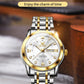 OLEVS Quartz Watch for Men Luxury Diamonds Gold Watch Waterproof Luminous Stainless Steel Business Men's Quartz Watch Mens Watch