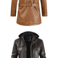 2024 Winter Men's Leather Motorcycle Leather Korean Fashion Jacket Coat Windproof Clothes Men's Hooded Medium Long