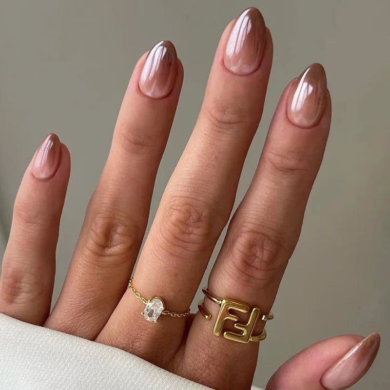 24Pcs Ballerina Press On Nail Tips Oval Head False Nails Almond Artificial Fake Nails With Glue Full Cover Press Manicure Tools