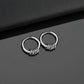 2pcs Stainless Steel Hoop Earrings For Men Small Circle Metal Ball Anti-allergic Ear Buckle Rock Hip Hop Artificial Jewelry