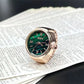 New Hot Selling Creative Alloy Shell Finger Round Green Dial Couple Men's And Women's Ring Watch