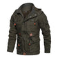 Men's Winter Jacket Hooded Casual Cotton Coat Retro Coat Men's Cotton Casual Fleece Long Jacket Men's Outdoor Tooling Coat