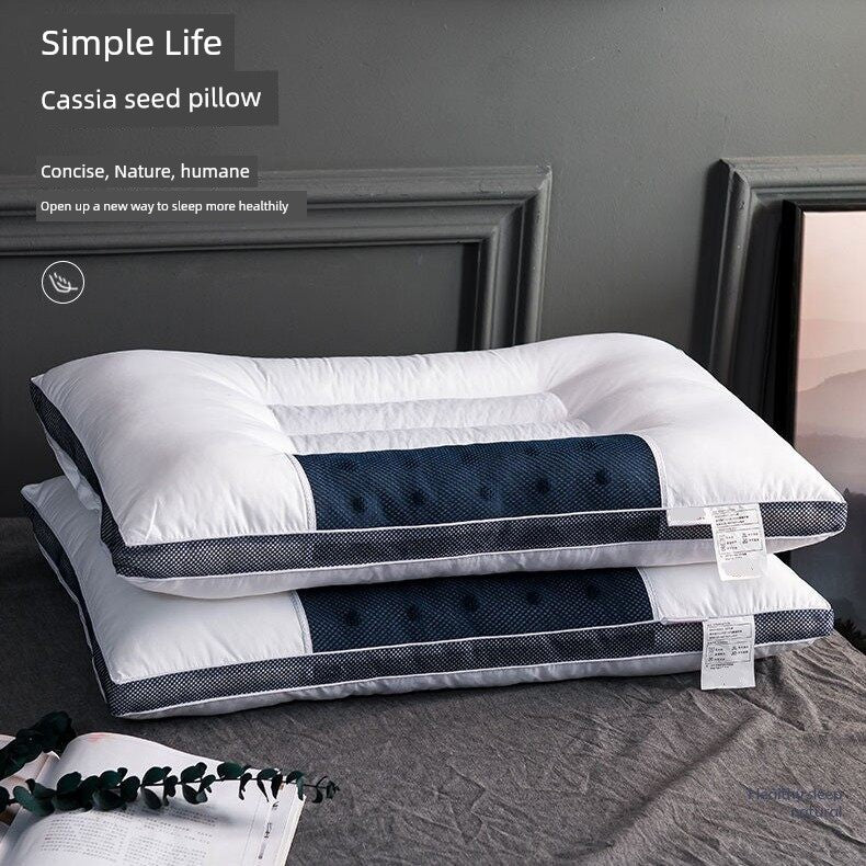 Adult Cassia Seed Pillow Case and Pillow Core Set Home a Pair of Pillow Core Protection Isolation Layer Cervical Support Sleep