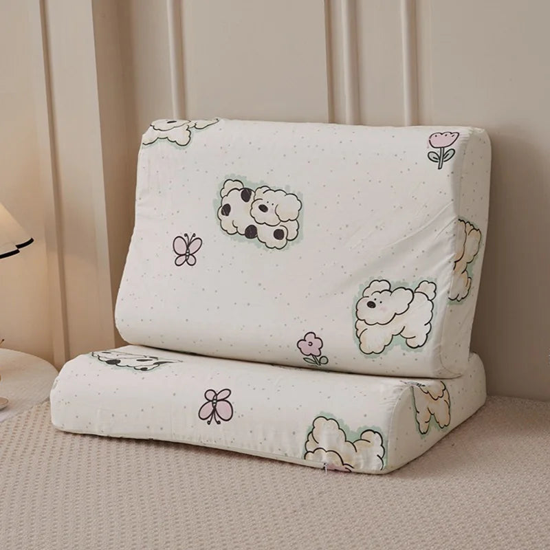 1PC Soft Neck Healthcare Sleeping Bedroom Home Decor Cotton Pillowcase Latex Pillowcase Rubber Memory Pillow Cover Cushion Cover