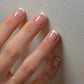 24Pcs Medium Long Ballet Fake Nails Art Flat Head Gold Line Frosted False Nails Press on Full Cover Removable Stick on Nail Tips