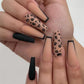 24p Artificial Acrylic Nail Art Fake Nails Full Coverage Removable Pressing Nail Tips Lotus Root Pink Leopard Print False Nails
