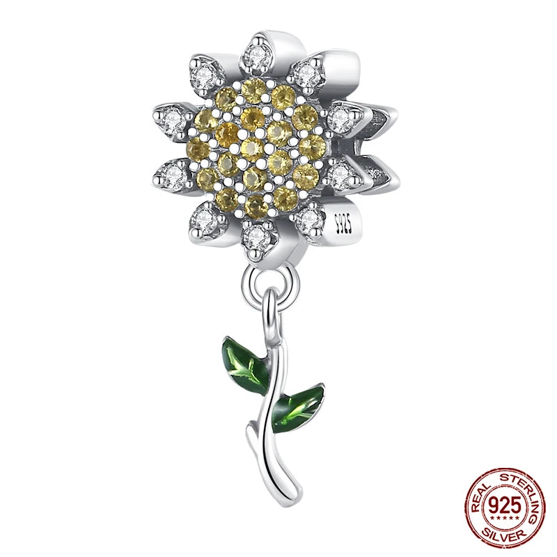 Fit Pandora 925 Original Bracelet 925 Silver Plate Flower Bird Series Charms Beads For Women Fashion DIY Jewelry Gifts Making