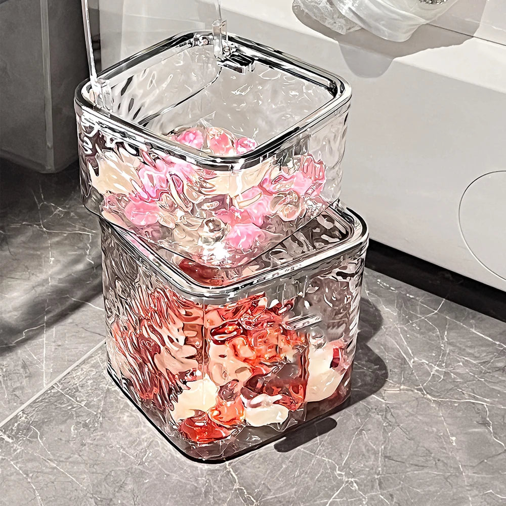 Laundry Powder Container Laundry Pods Organizer Washing Capsules Holder Cotton Swab Organization with Lid Desktop Storage Box