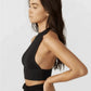 Sexy Fitness Sports Underwear for Women, Round Neck, Tight Back Top, Outdoor Running with Chest Cushion, Thread, 2024