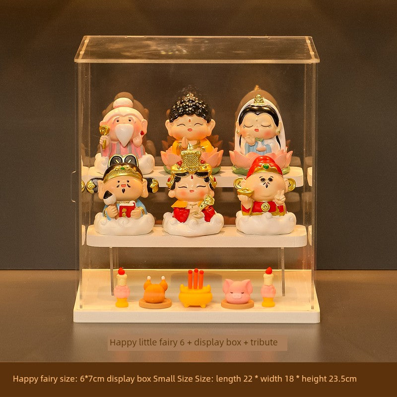 Five-Way God of Wealth All-Way Fairy Home Bookcase Entrance Decoration Decoration Household Full Set Display Stand Gift Decoration