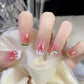 24Pcs Mid-length Ballet False Nails Cute Childlike Rainbow Press On Nails Iced Through Milk Tea Fake Nails Free Shipping Items