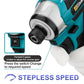 688N.m 8-Speed 1/4'' Brushless Electric Screwdriver Cordless Screwdriver Electric Drill Impact Driver Kit for Makita 18V Battery