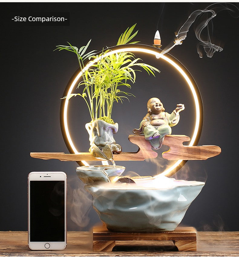 Bring In Wealth and Treasure Flowing Living Room Office Desk Surface Panel Flowing Water Ornaments