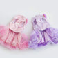 Pet Small Dog Wedding Dress with Bowknot Birthday Party Costume Satin Rose Pearls Girl Formal Dress for Puppy Dog Cat Tutu Dress
