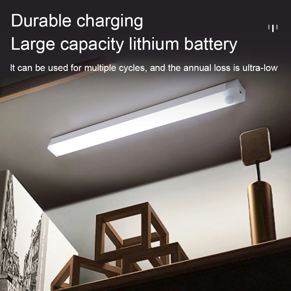 Motion Sensor LED Cabinet Light Type C Rechargeable Induction Night Light Wireless Portable Detector Lamp for Wardrobe Hallway
