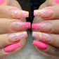 24Pcs Long Ballet Press On Nail Art Wearing Manicure Glitter Point Drill False Nails Removable Full Cover Artificial Fake Nails