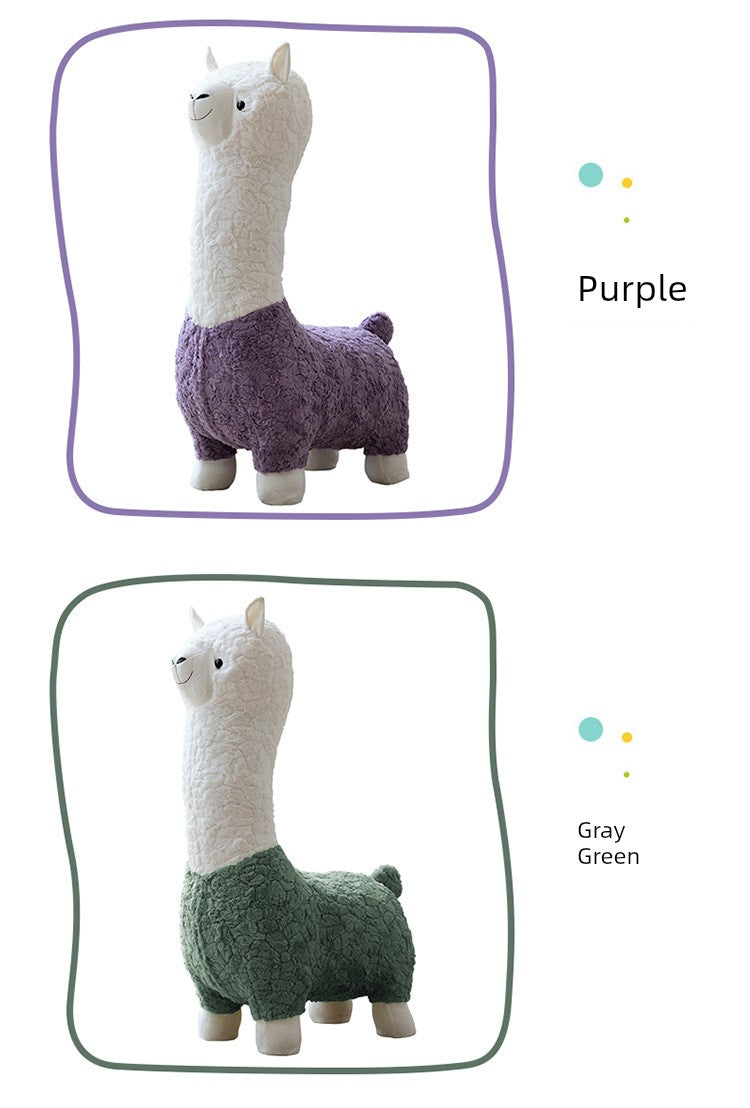 Alpaca Stool Living Room Seat for Girls Decorations
