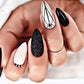 24pcs French Green Edge Seamless Removable Fake Nails Capsule Finished Full Cover Waterproof Artificial Press On False Nails