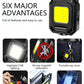 XPE Pocket Work Light 1000LM COB LED Mini Keychain Light USB Rechargeable Flashlight IPX4 Waterproof for Outdoor Camping Hiking
