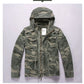 Men's Long Sleeved Hooded Camouflage Jacket Multi Bag Mid Length Storage Outdoor Trekking Camping Riding Sport Tops Amekaji Coat