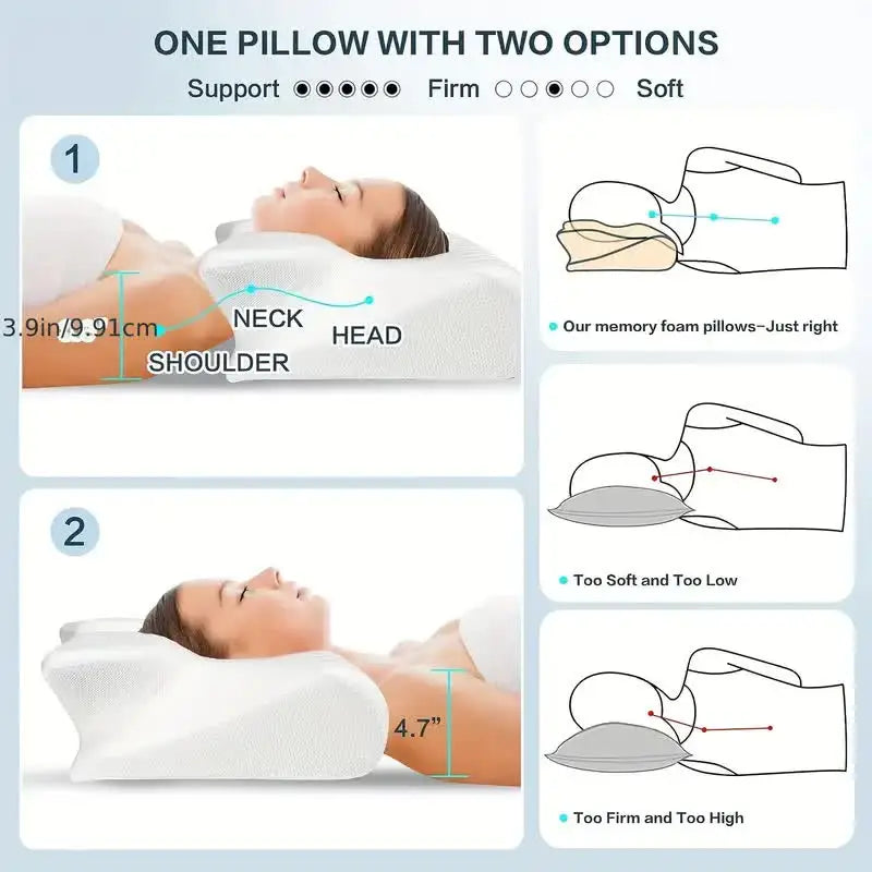 Butterfly Sleep Memory Pillow Slow Rebound Comfortable Copper Ion Sleep Pillow Cervical Orthopedic Neck Healthcare Bed Pillow
