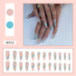 24p Artificial Acrylic Nail Art Fake Nails Full Coverage Removable Pressing Nail Tips Lotus Root Pink Leopard Print False Nails