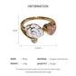 Delicate Flower Open Ring Rhinestone Imitation Pearl Rings Ladies Fashion Butterfly Design Ring Temperament Finger Rings Jewelry