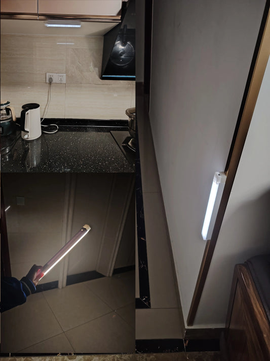 Wireless LED Motion Sensor Night Light with Magnetic Stripe USB Rechargeable For Kitchens, Closets, Stairs and Hallways