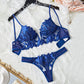 Sexy Underwear For Women Steel Ring Push Up Bra Bilizna Tulle Embroidery Lingerie Ensemble Erotic Lingerie Lace Intimate Outfits